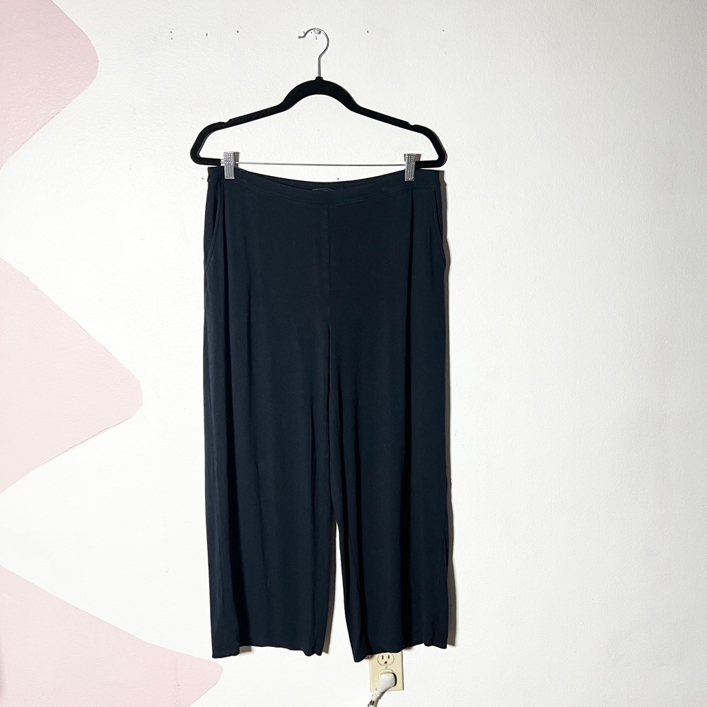 J. Jill Wearever Collection Pants Medium Navy Blue Full Leg Cropped Pockets